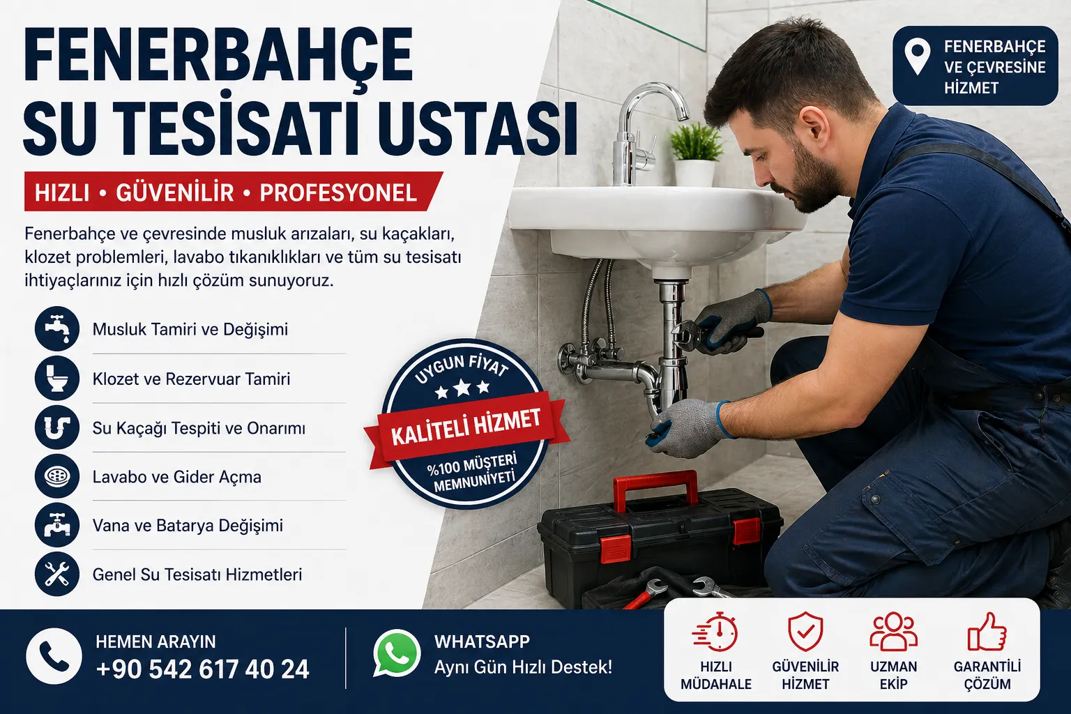 Fenerbahçe Su Tesisatı Ustası tesisat hizmeti
