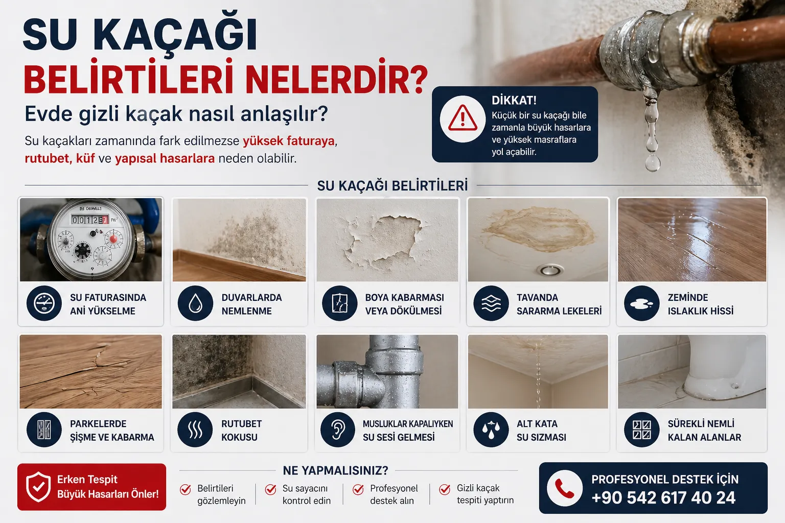Su Kaçağı Belirtileri Nelerdir? Evde Gizli Kaçak Nasıl Anlaşılır?